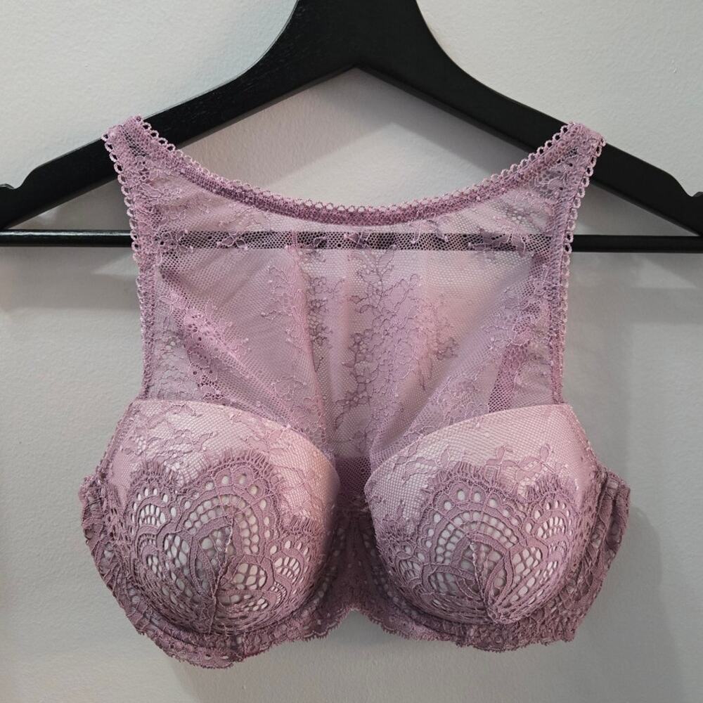 Victoria's Secret Lace Racerback Bralette / Front-Close Push-Up sz 34D New